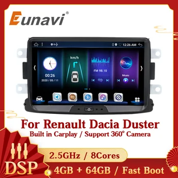 Eunavi Android 10 autórádió Multimédia GPS Renault Dacia Duster Sandero Lodgy Dokker DSP RDS 1 Din Audio Video Player nincs DVD