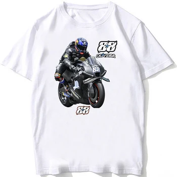 Miguel Oliveira 88 GP Race Legend póló Unisex Loose Men rövid ujjú Hip Hop Boy alkalmi pólók Motoros Riding Man Fehér felsők