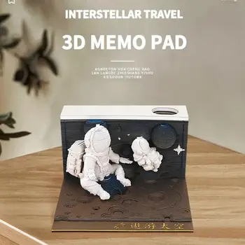 3D Memo Pad Space Travel Creative DIY Notes Notepad Student Office Home Crafts Faragás Dekorációk Ajándékok Asztali díszek U6R9