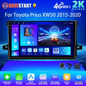 NAVISTART 2K 2000*1200 autórádió Multimédia navigáció 4G WIFI GPS BT Toyota Prius XW50 2015-2020 Android Auto Carplay 2 Din