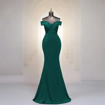 Sexy Green Horn estélyi ruha hosszú sellő szexi kereszt vállról ujjatlan 2024-es női partiruha szalagavató formális hosszú ruha