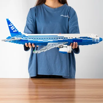 Műszaki 1353Pcs Repülőgép Boeing 787 utasszállító repülőgép modell építőelemek Városi repülőgép MOC kockák Oktató játékok Fiúk ajándék