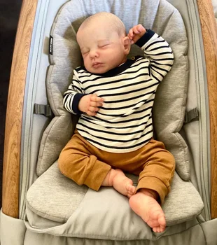 48CM Bebe újjászületett baba Loulou alvó újszülött baba méretű fiú Élethű 3D bőr látható erekkel Kiváló minőségű, kézzel készített babák játékok