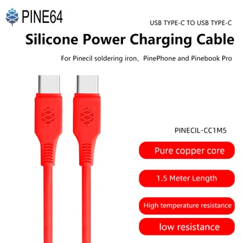 Pine64 USB Type-C USB Szilikon töltőkábel Pinecil TS100 TS101 forrasztópáka PinePhone Pinebook Pro