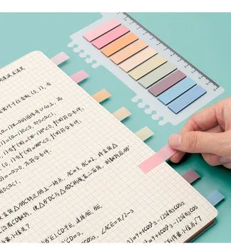 200 lap Morandi átlátszó fluoreszkáló index fülek PET nyíl zászlók Öntapadó jegyzet az oldaljelölő tervező matricákhoz Irodai iskola