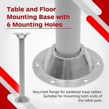 RV asztali alap alumínium talapzat asztal és padlóra szerelhető alap 6 rögzítő lyukkal és csavaros asztali rögzítő tartozékokkal