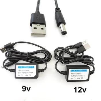 USB töltési teljesítmény erősítő kábel DC 5V - 9V / 12V 1A 5.5mm x2.5mm Step UP modul átalakító Adapter kábel Boost komponens a routerhez