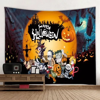 Halloween 3D nyomtatás Kárpitozás vicces téglalap alakú lakberendezés Falra akasztható Halloween Party fali függesztési stílus-5