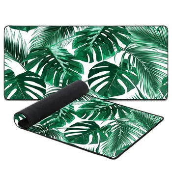 zöld trópusi levelek növényi egérpad játék egérpad XXL asztali szőnyeg természetes gumi puha irodai egérszőnyegek