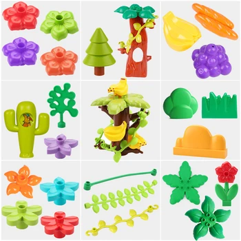 kompatibilis Nagy építőkockák Virág fű Fa farm Kültéri erdő Növény sorozat Díszjelenet játékok Gyerek kockák Party ajándékok