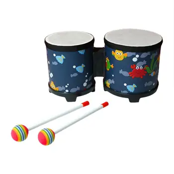 Bongo dobok gyerekeknek Gyerek dobfelszerelés ütőhangszer Musical Toy Kids dobfelszerelés kézzel készített fa hangszerek