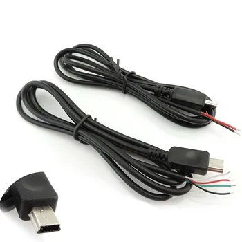 2pin 4pin Mini 5PIN USB apa csatlakozó adapter Hálózati töltő Kábel DIY javító vezeték Töltési adatok Csatlakozó Hegesztés 1méter 2 4 Core t1