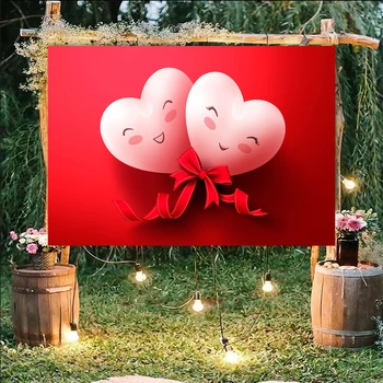 Mosoly Szív léggömbök háttér Valentin-napi háttér Esküvői eljegyzés Évforduló dekoráció Üdvözlő banner fotózás