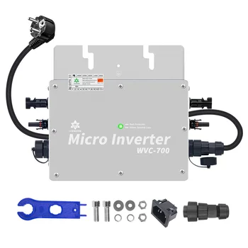 WVC700 Micro Solar Inversor MPPT rácsos összekötő inverter Microinverter szabályozó IP65 22-50VDC 110V 220V 2 * 350W napelemhez