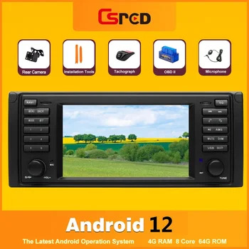  Csred 4G SIM Android 12 Auto Radio BMW 5 E39 X5 E53 M5 E38 1994-2007 autós multimédia lejátszó GPS navigációs fejegység sztereó