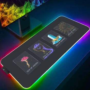 Boszorkányok Hold Tarot RGB Nagy egérpad HD nyomtatás játék LED billentyűzet párnák 40x90cm asztali szőnyeg gumi asztali szőnyeg PC gamer egérpad