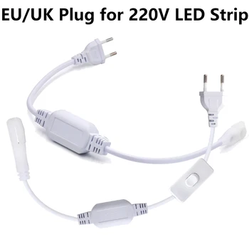 EU / UK tápcsatlakozó új AC 220V 2835 120LEDs / m Nincs vezeték 10mm x 5mm PCB LED szalag világítás transzformátor tápegység