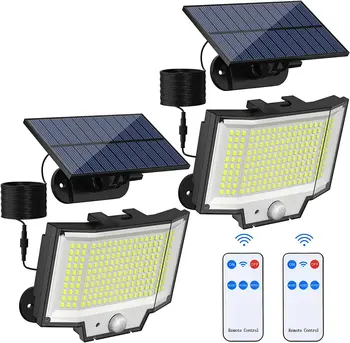 200 LED kültéri napelemes osztott fali lámpa vízálló mozgásérzékelő lámpák kerti utcai világítás napelemes lámpa a kert biztonságához