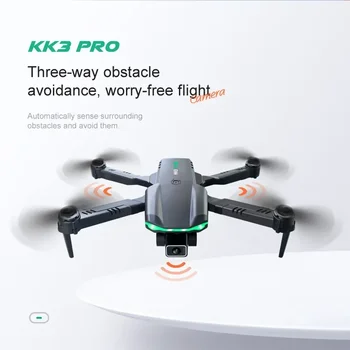 4K Profession HD kettős kamera összecsukható Rc Dron Toy1BaterryKK3 Pro Mini Drone WIFI FPV akadályelkerülő távoli quadcopter
