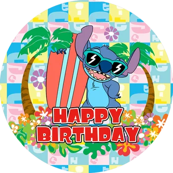 Lilo & Stitch Arch Backdrop borítók Rajzfilm Hawaii Hula Dance Kids Birthday Party Chiara íves hátterek Photo Studio Szállító