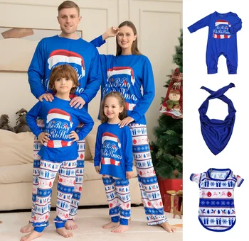 2023 Újévi öltözet karácsonyi ajándék a családhoz illő ruhához Anya apa gyerekek pizsama szett baba romper alkalmi laza házi ruha