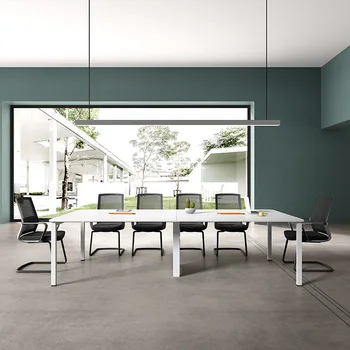 Tárgyalóasztal egyszerű, modern szalagasztal kis konferenciaterem íróasztal edzőasztal hosszú asztal tárgyalóasztal szék kombinati