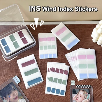 10DB Morandi szín Aranyos DIY fotókártya Sleeve matricák Index címkék Színes matricák Koreai stílusú könyvjelzők Öntapadó jegyzetek