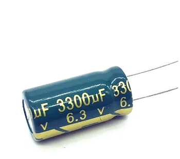 10db / tétel 6.3V 3300UF 10 * 20 alacsony ESR / impedancia nagyfrekvenciás alumínium elektrolit kondenzátor 3300UF 6.3V3300UF 20%