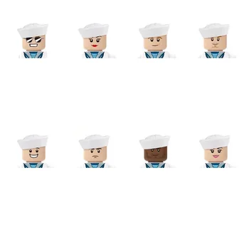 8DB WW2 Navy Array katona Katonai építőelemek Lemez kiegészítők Fegyverek Mini részecske Gyermek figurák összeszerelése Háborús játékok