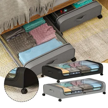 Hálószoba ágy alatti tárolódoboz Multifunkcionális mozgatható teherhordó paplanos ruhatároló táska ruhacsomagoláshoz Szervezések