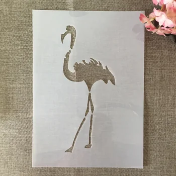 A4 29cm Egy flamingó DIY rétegező sablonok Falfestés Scrapbook színezés Dombornyomás album dekoratív sablon