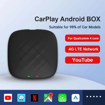 CarPlay Ai Box Qualcomm 4 magos CPU-hoz Android 11 vezeték nélküli Carplay Android Auto az eredeti autós képernyőhöz vezetékes CarPlay-vel