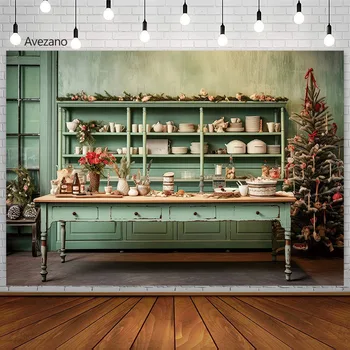 Avezano karácsonyi konyha hátterek Vintage sütés cukorka tea cukorka karácsonyi dekoráció portré fotózás háttérkép fotóstúdió