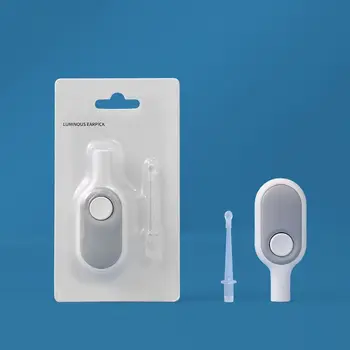 Puha gumifej világító fülpiszkáló fehér könnyű gyermek fülpiszkálóval Egyszerű működtetés ABS fülásó szerszámok Kezdőlap