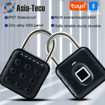 Tuya Bluetooth Smart Lakat biometrikus digitális lakat vízálló kód ujjlenyomat elektromos ajtózár kandadók poggyásztáskához