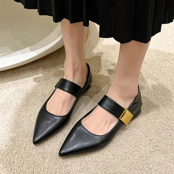 Női cipők 2023 Nyár Hegyes orrú divat Egyszínű női magas sarkú cipők Mary Jane cipők Zapatos Muje