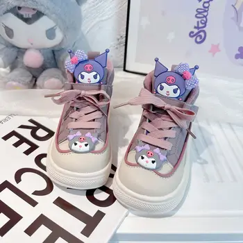 Sanrio Kuromi Kids kültéri sportcipők Csúszásgátló anime 23 gyermek alkalmi cipő plusz bársony divat Téli melegen tartás Kawaii forró