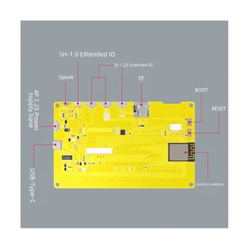 ESP32-S3 5 hüvelykes IPS 800X480 RGB LCD TFT kijelző modul HMI 8M PSRAM 16M Flash WIFI BT Smart Display MCU (érintéssel)