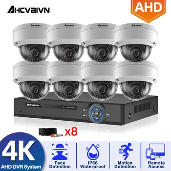 8.0MP Emberi észlelés CCTV kamerarendszer 4K CCTV megfigyelő készlet 8CH DVR videó kimeneti készlet biztonság Egyszerű távoli nézet telefonon