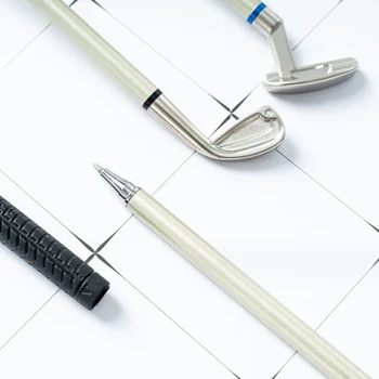 1 készlet Mini Golf alakú fém golyóstoll ideális ajándék a golf szerelmeseinek