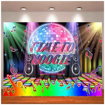 Ideje Boogie fotózás Háttér 70-es évek 80-as évek 90-es évek Disco Vintage Party háttér Divat Tánc Est Neon Glow Banner Deocr