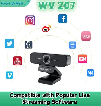 FEELWORLD WV207 USB Live Streaming Webkamera függőleges kijelző Full HD 1080P külső számítógépes kamera EPTZ vezérlés támogatása