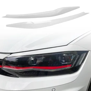A Polo 2019 2020 2021 első fényszóró szemhéjak szemöldök trim matrica fehér