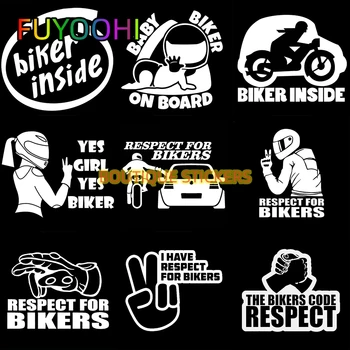 FUYOOHI Személyiség tisztelete motorosok iránt Autó matricák Motorkerékpár matricák Vízálló fényvédő kiegészítők