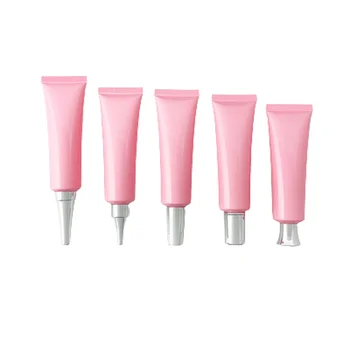Üres palack PET fényes rózsaszín puha cső műanyag 30G 50Pcs ezüst fedelű kozmetikai tartály újratölthető csomagolás Squeeze palackok