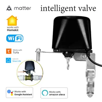 Matter/Tuya WiFi vízszelep gázzáró vezérlő Intelligens víz/gáz automatizálási manipulátor Dolgozzon Alexával Google Home Homekit