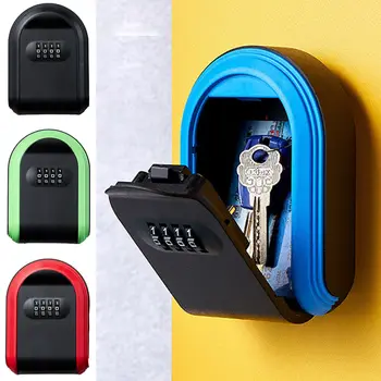 falra szerelhető kulcstároló 4 digitális kombináció Jelszó Biztonsági kód zár Kulcszár doboz otthoni irodai tároló doboz szervező