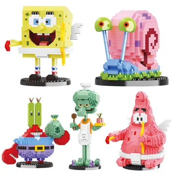Balody Spongyabob építőelemek Kockanadrág modell Patrick Star Krabs Gary Squidward csápok Micro Brick figura játékok ajándékba