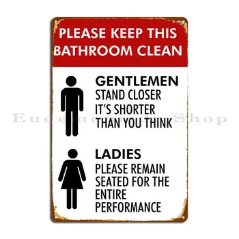Tartsa tisztán ezt a fürdőszobát Fém tábla plakettek Club Vintage mozi Ón tábla plakát létrehozása