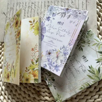 Anyag Papír Vintage Virágos Kert Írható papír Könyv Napló Szemétnapló Scrapbooking kártya Junk Journal háttérpapír